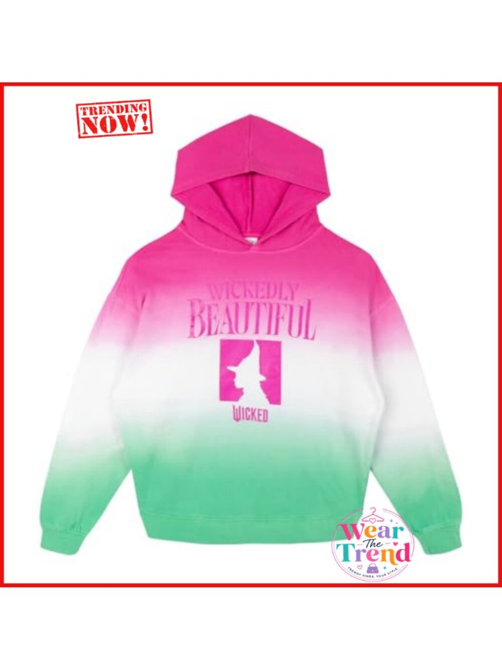 Wicked Elphaba Graphic Pullover Hoodie Drop Shoulder Long Sleeve Women's